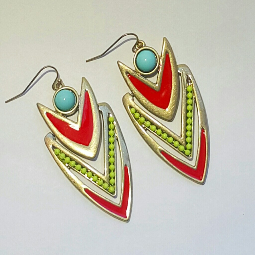 Tribal inspired long earings